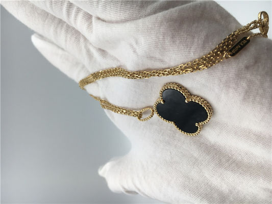 Qualité Collier d'Alhambra de cru du style 18K de bijoux de luxe d'or long pour l'amie usine