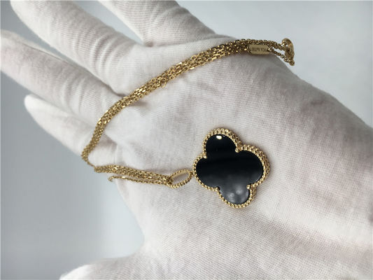 Qualité Collier d'Alhambra de cru du style 18K de bijoux de luxe d'or long pour l'amie usine