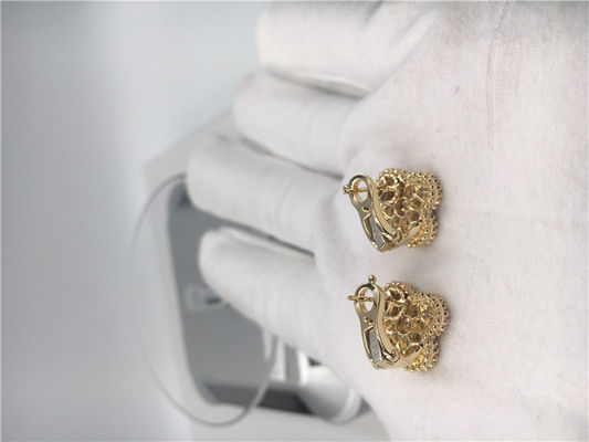 Qualité Boucles d'oreille rondes d'or du cru 18K de diamants faites main pour l'épouse/amie usine