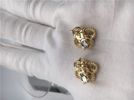 Qualité Boucles d'oreille rondes d'or du cru 18K de diamants faites main pour l'épouse/amie usine