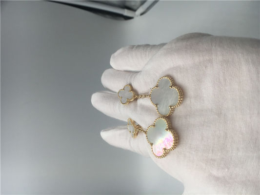 Qualité Van Cleef Earrings avec 2 motifs, boucles d'oreille de nacre de Van Cleef de l'or 18k jaune usine