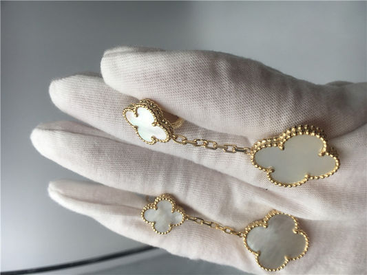 Qualité Van Cleef Earrings avec 2 motifs, boucles d'oreille de nacre de Van Cleef de l'or 18k jaune usine