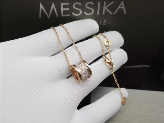 Qualité collier de luxe des bijoux B Zero1 de l'or 18K jaune avec les petits diamants 100% faits main usine