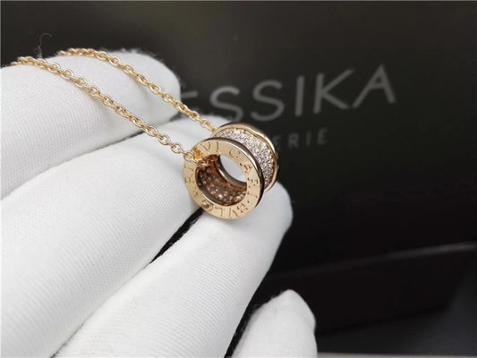 Qualité collier de luxe des bijoux B Zero1 de l'or 18K jaune avec les petits diamants 100% faits main usine