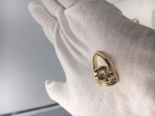 Qualité Les courbes heureuses de Chopard d'engagement de cru sonnent l'or 18k jaune avec le diamant usine