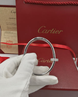 Qualité diamants faits sur commande à extrémité élevé de Juste Un Clou Bracelet With de bijoux de l'or 18k blanc usine
