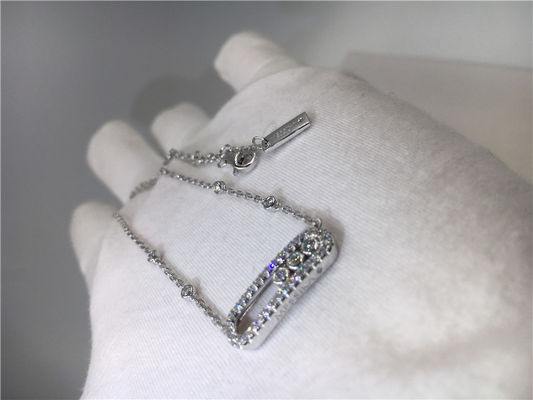 Qualité Chaîne adaptée aux besoins du client de collier d'or blanc avec des diamants, collier de pendant d'or blanc usine