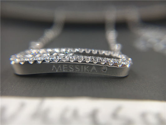 Qualité Chaîne adaptée aux besoins du client de collier d'or blanc avec des diamants, collier de pendant d'or blanc usine