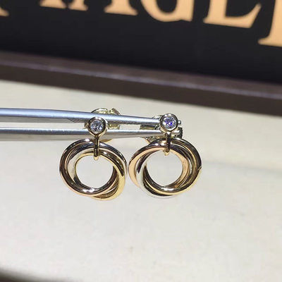 Qualité Bijoux faits sur commande à extrémité élevé de boucles d'oreille de trinité avec trois bandes entrelacées usine