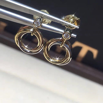 Qualité Bijoux faits sur commande à extrémité élevé de boucles d'oreille de trinité avec trois bandes entrelacées usine