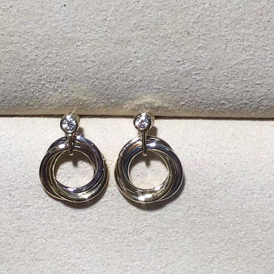 Qualité Bijoux faits sur commande à extrémité élevé de boucles d'oreille de trinité avec trois bandes entrelacées usine