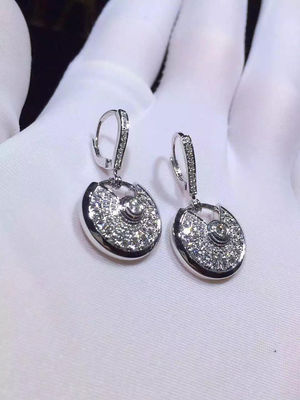 Qualité Or blanc de N8515029 Diamond Earrings 18K pour de jeunes dames usine