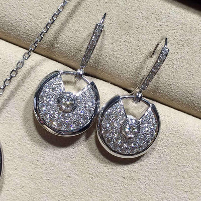 Qualité Or blanc de N8515029 Diamond Earrings 18K pour de jeunes dames usine