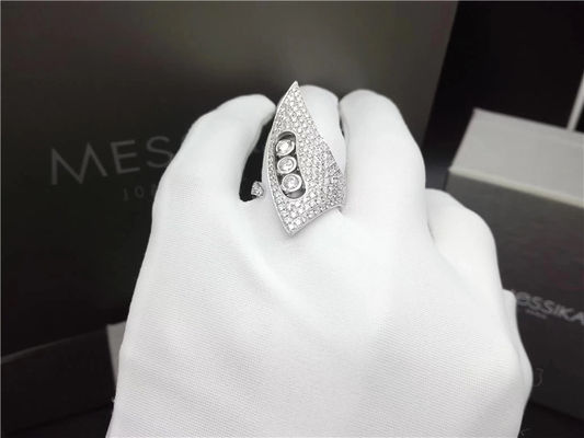 Qualité bagues à diamant de l'or 18K blanc, bagues de fiançailles du mariage des femmes avec la conception de klaxon usine