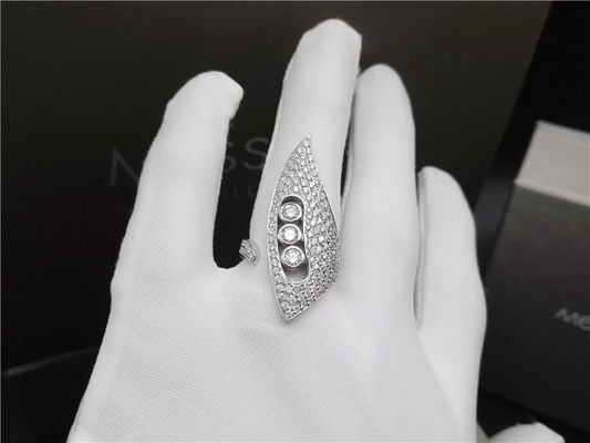 Qualité bagues à diamant de l'or 18K blanc, bagues de fiançailles du mariage des femmes avec la conception de klaxon usine