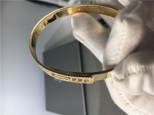 Qualité Or jaune de diamant de la coutume 3pcs de bracelet mobile de bracelet avec la forme de selle usine