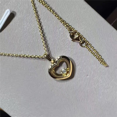 Qualité pendant de diamant de l'or 18K jaune, le collier de diamants de flottement des femmes adaptées aux besoins du client usine