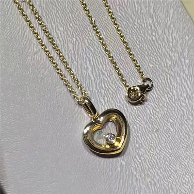 Qualité pendant de diamant de l'or 18K jaune, le collier de diamants de flottement des femmes adaptées aux besoins du client usine
