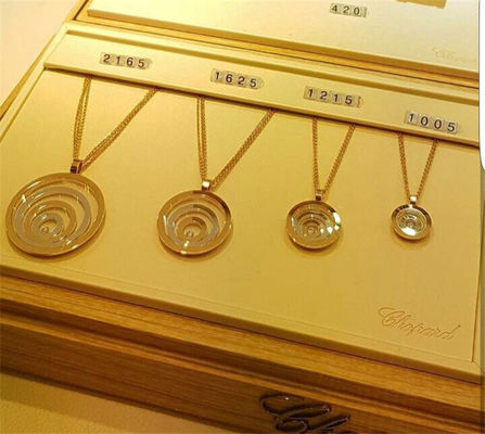 Qualité forme ronde pendante d'esprit heureux de bijoux de Chopard de l'or 18K avec les diamants naturels usine