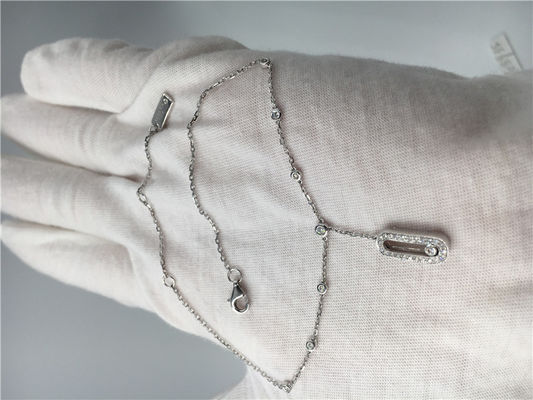 Qualité Conception simple élégante de bracelets de cheville de l'or 18K blanc avec un diamant mobile usine