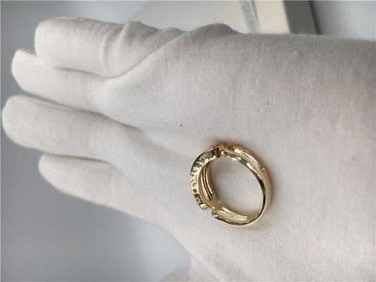 Or jaune demi Empety 3 Diamond Ring en mouvement de bijoux du 18K Paris des femmes