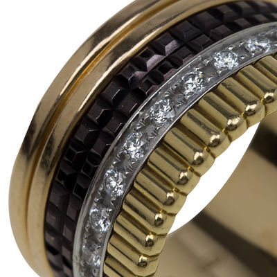 Qualité Or 14,6 simple en céramique noir de bijoux d'or du GR Ring Black Ceramic Stone With CONTRE le diamant usine