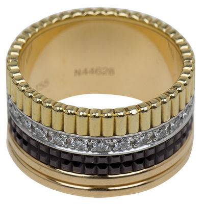 Qualité Or 14,6 simple en céramique noir de bijoux d'or du GR Ring Black Ceramic Stone With CONTRE le diamant usine