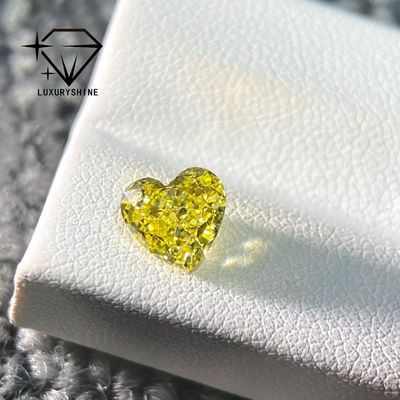 Qualité LuxuryShine VS1 Diamant cultivé en laboratoire en forme de cœur jaune 1CT 2CT 3CT 4CT 5CT Véritables diamants avec certificat IGI usine