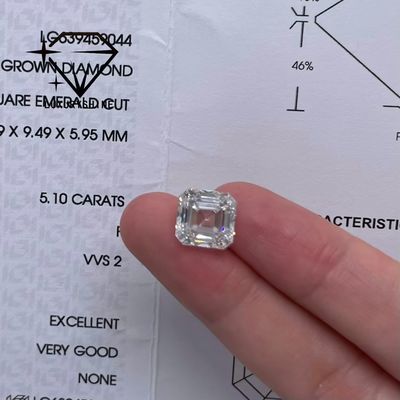Qualité LuxuryShine VVS-VS 0.1-10CT Diamant de laboratoire taille Asscher D-F Couleur diamant blanc avec certificat IGI 3EX Cut Stones usine