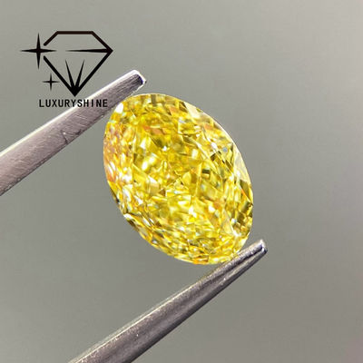 Qualité LuxuryShine VVS-VS Diamant de laboratoire Fancy Yellow/Light Yellow/Fancy Intense/Vivid Yellow 1CT 2CT 3CT 4CT 5CT Taille Ovale Excellent Avec Certificat & Bijoux Personnalisés usine