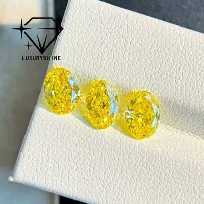 Qualité LuxuryShine VVS-VS Diamant de laboratoire Fancy Yellow/Light Yellow/Fancy Intense/Vivid Yellow 1CT 2CT 3CT 4CT 5CT Taille Ovale Excellent Avec Certificat & Bijoux Personnalisés usine