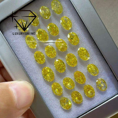 Qualité LuxuryShine VVS-VS Diamant de laboratoire Fancy Yellow/Light Yellow/Fancy Intense/Vivid Yellow 1CT 2CT 3CT 4CT 5CT Taille Ovale Excellent Avec Certificat & Bijoux Personnalisés usine