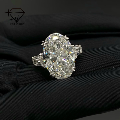 Luxuryshine Ovale coupé VVS/VS Laboratoire Diamant 10CT Solitaire Ring 18K or massif bijoux personnalisés avec certificat IGI