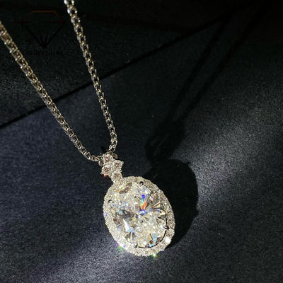 Qualité Pendentif ovale en or 18 carats avec diamant de laboratoire VVS1-VS1 0,3-3,0 ct usine
