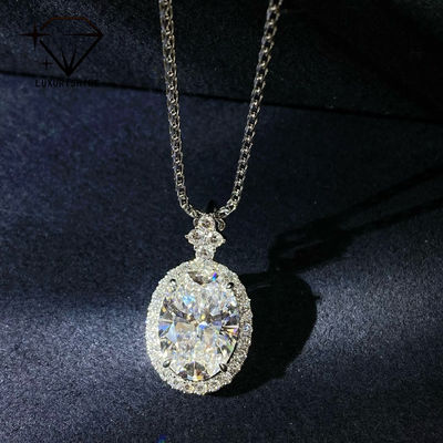 Qualité Pendentif ovale en or 18 carats avec diamant de laboratoire VVS1-VS1 0,3-3,0 ct usine