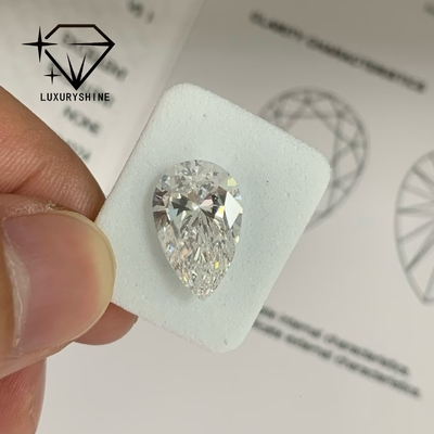 Diamant de poire cultivé en laboratoire, pureté VVS-VS, couleur D-F, certifié IGI