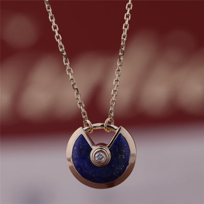 Qualité Diamant de Yellow Gold Amulette De Necklace With Lapis Lazuli de modèle de Xs usine