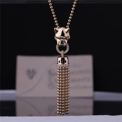 Qualité 18K diamants d'onyx de l'or De Cartier Necklace Yellow Black Lacquer usine