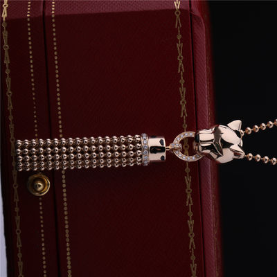Qualité 18K diamants d'onyx de l'or De Cartier Necklace Yellow Black Lacquer usine