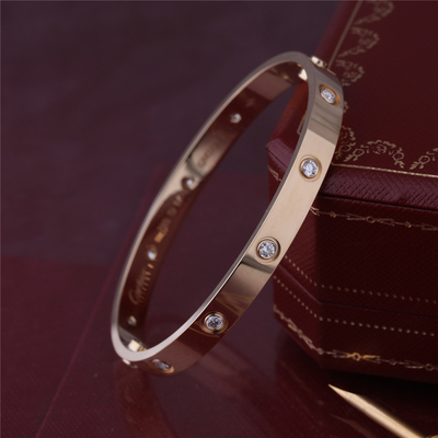 Les diamants classiques du bracelet 10 d'amour de New York aiment le modèle épais de bracelet en bijoux de luxe de l'or 18K jaune