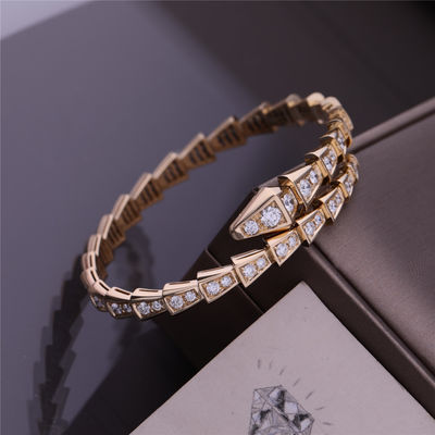 Qualité bracelet mince de bobine de la vipère une de Serpenti de bracelet de serpent de l'or 18K jaune usine