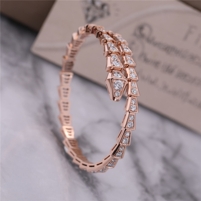 Plein bracelet 353792 de serpent de diamant de cabinet d'un-bobine de luxe de Rose Gold Bracelet Serpenti Viper