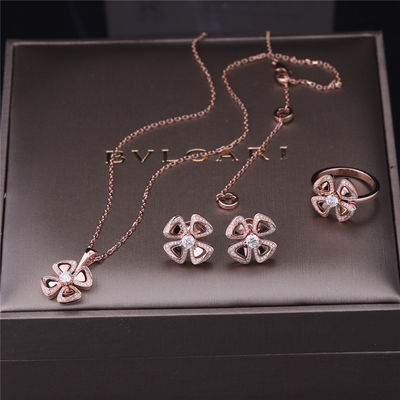 Qualité Ensemble élevé de luxe des bijoux 18K Rose Gold Pendant de collier de l'Italie Fiorever usine