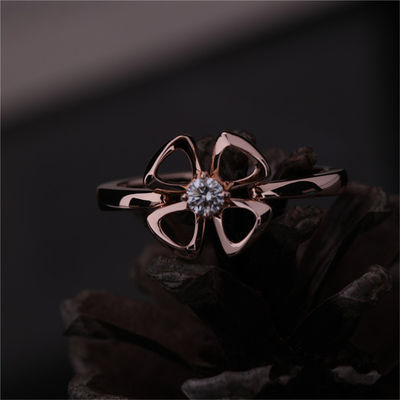 Qualité Ensemble de Rose Gold Ring de carat de Roma Gold Brand Jewelry Fiorever 18 avec une référence centrale 355305 de diamant usine