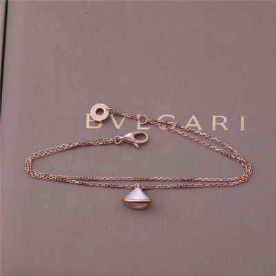 Qualité 1 bracelet blanc Rose Gold With 18K Rose Gold Pendant de perle de mère de motif usine
