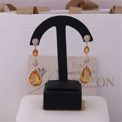 Qualité serpent Boheme de l'or 18K jaune 4 boucles d'oreille pendantes citrines XS et L référence JCO01279 de boucles d'oreille de motifs de motifs usine