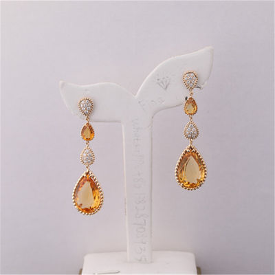 Qualité serpent Boheme de l'or 18K jaune 4 boucles d'oreille pendantes citrines XS et L référence JCO01279 de boucles d'oreille de motifs de motifs usine