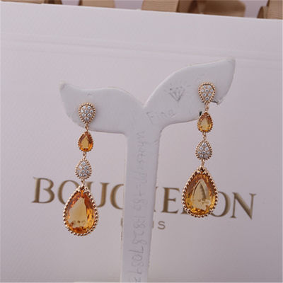 Qualité serpent Boheme de l'or 18K jaune 4 boucles d'oreille pendantes citrines XS et L référence JCO01279 de boucles d'oreille de motifs de motifs usine