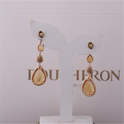 Qualité serpent Boheme de l'or 18K jaune 4 boucles d'oreille pendantes citrines XS et L référence JCO01279 de boucles d'oreille de motifs de motifs usine