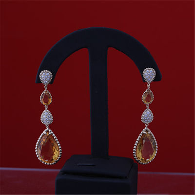 Qualité serpent Boheme de l'or 18K jaune 4 boucles d'oreille pendantes citrines XS et L référence JCO01279 de boucles d'oreille de motifs de motifs usine